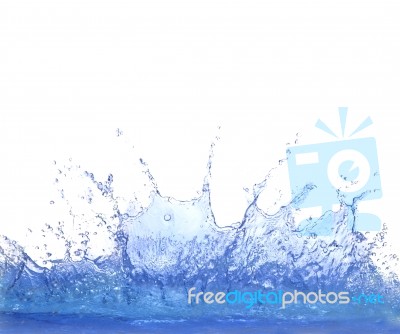 Clear Blue Water Splashing Isolate On White Background Stock Photo