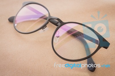 Clear Eyeglasses Black Frame Vintage Style Fashion Stock Photo