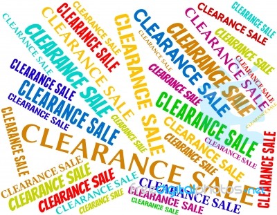 Clearance Sale Represents Offer Words And Save Stock Image