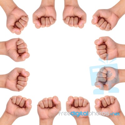 Clenched Fists Stock Photo