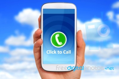 Click To Call Concept Stock Photo