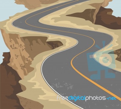 Cliff With Road Stock Image