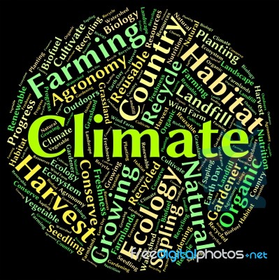 Climate Word Indicates Atmospheric Conditions And Weather Stock Image