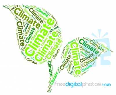 Climate Word Means Atmospheric Conditions And Meteorological Stock Image