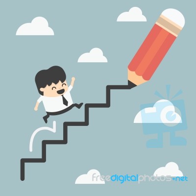 Climbing Ladder Of Success Stock Image