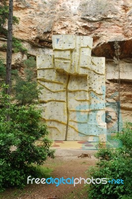 Climbing Wall On A Park Stock Photo