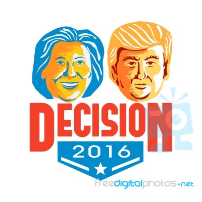 Clinton Versus Trump Decision 2016 Stock Image