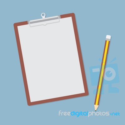 Clipboard And Pencil Stock Image