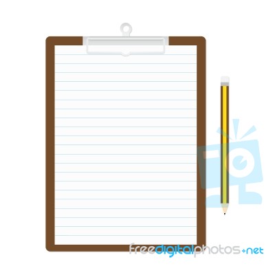 Clipboard And Pencil  Illustration Stock Image