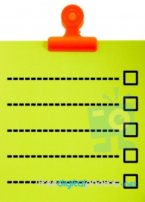 Clipboard With Blank Check List Stock Image