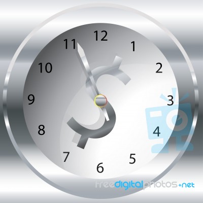 Clock And Money Stock Image