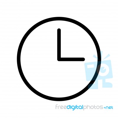 Clock Icon -  Iconic Design Stock Image