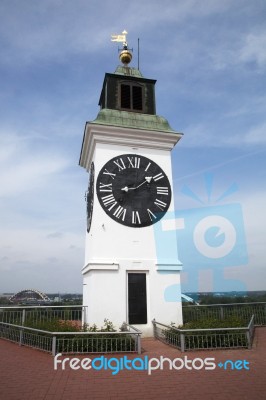 Clock On Petrovaradin Fortress Stock Photo