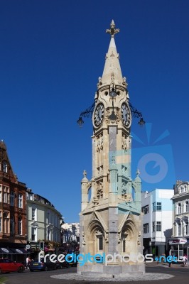 Clock Tower In Torquay Stock Photo