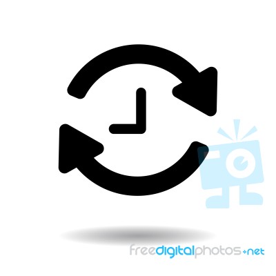 Clockwise Spinning Arrows Icon  Illustration Eps10 On White Background Stock Image