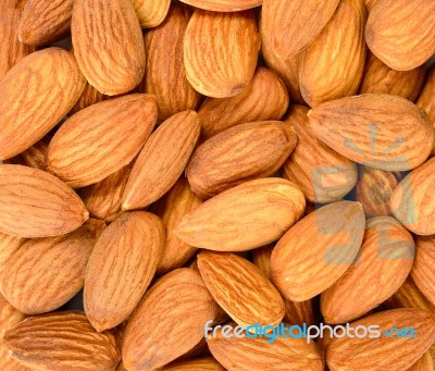 Close Up Almonds Background Texture Stock Photo