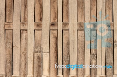 Close Up Bamboo Fence With Sepia Filter Stock Photo