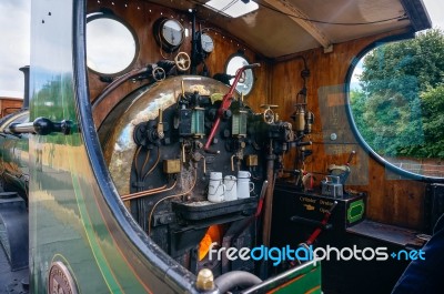 Close-up Detail C Class Steam Engine At East Grinstead Stock Photo