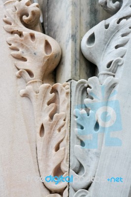 Close-up Detail Of Replacement Masonry At The Duomo In Milan Stock Photo