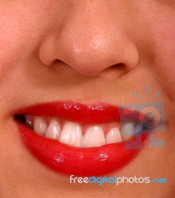 Close Up Face Of Young Girl Stock Photo