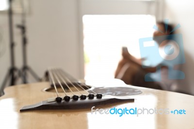 Close-up Guitar Stock Photo