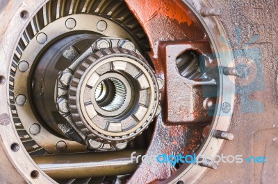 Close-up Inside Of Gearbox Stock Photo