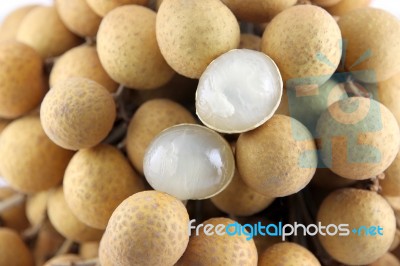 Close Up Longan Of Fruit Stock Photo