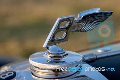 Close-up Modern Bentley Badge Stock Photo