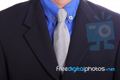 Close Up Necktie Of Businessman Stock Photo