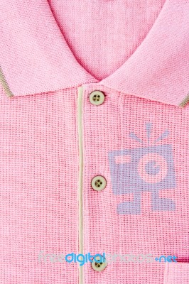 Close Up New Men's Pink Polo T-shirt Stock Photo