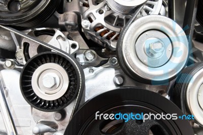 Close Up Of Car Engine Stock Photo