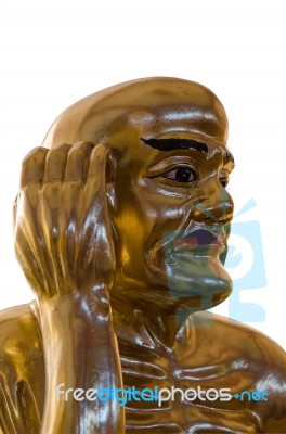 Close Up Of Chinese Golden Monk Stock Photo