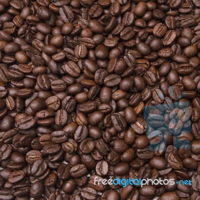 Close-up Of Coffee Beans For Background And Texture Stock Photo