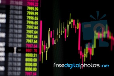 Close Up Of Computer Graph Stock Photo