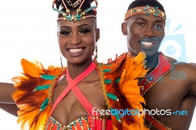 Close Up Of Couple Samba Dancer Stock Photo