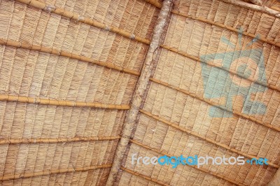 Close Up Of Grass Roof Stock Photo