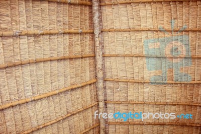 Close Up Of Grass Roof Stock Photo