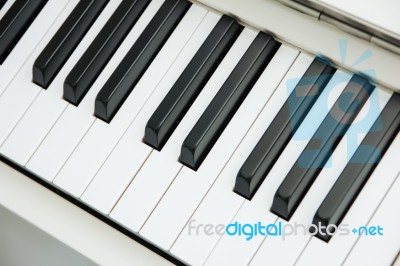 Close-up Of Piano Keyboard Centred On Ab With Plenty Of White Sp… Stock Photo