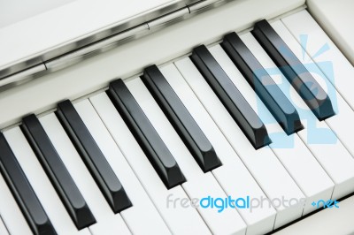 Close-up Of Piano Keyboard Centred On Ab With Plenty Of White Sp… Stock Photo