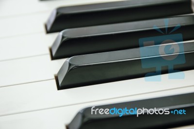 Close-up Of Piano Keyboard Centred On Ab With Plenty Of White Sp… Stock Photo