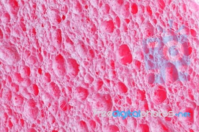 Close Up Of Pink Sponge Texture As Background Stock Photo