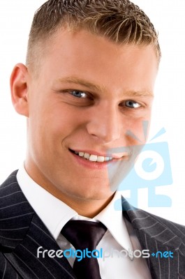 Close Up Of Smiling Handsome Male Stock Photo