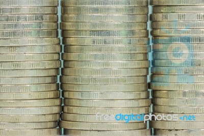 Close Up Of Thai Coins Stock Photo