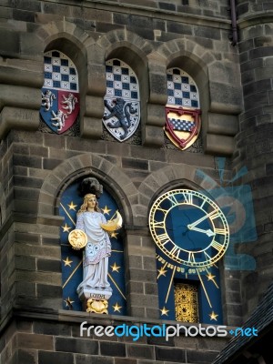 Close-up Of The Tower At Cardiff Castle Stock Photo