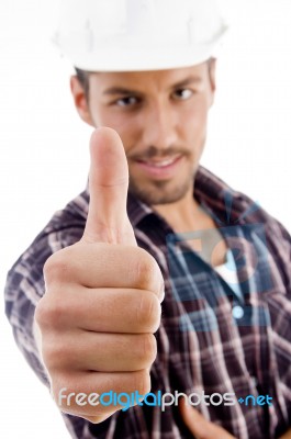 Close Up Of Thumbs Up Stock Photo