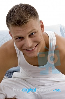 Close Up Of Young Male Smiling Stock Photo