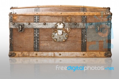 Close Up Old Metal Casket Stock Photo