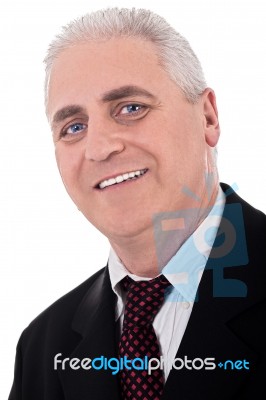 Close Up Portrait Of Senior Business Man Stock Photo