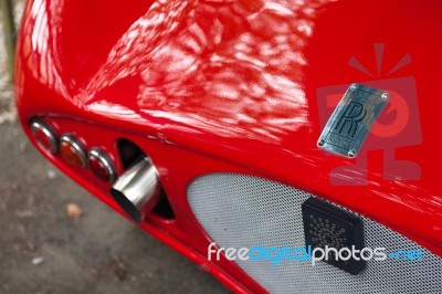 Close-up Rear View Of A Rolls Royce Vintage Racing Car Stock Photo