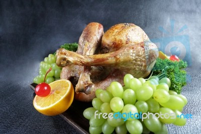 Close Up Roast Turkey Stock Photo